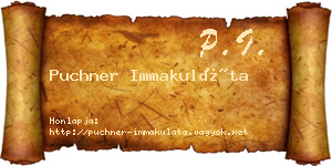 Puchner Immakuláta névjegykártya